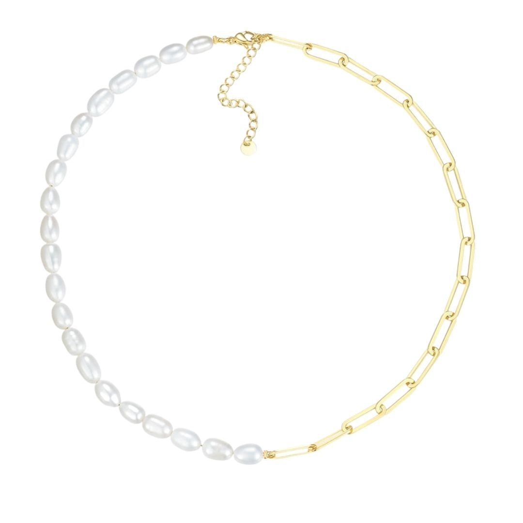 Mini Paperclip Nura Baroque Pearl Chain Necklace | Jewellery Sets | Monica  Vinader